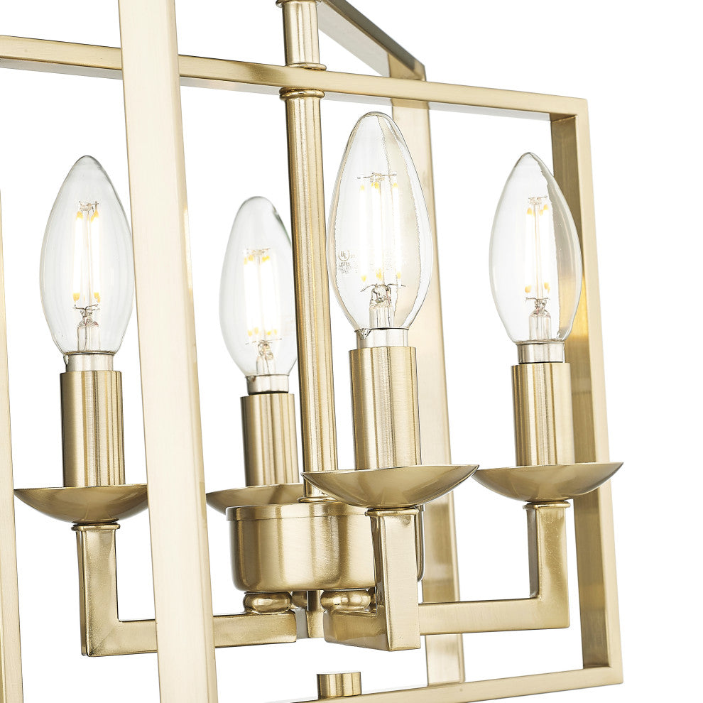 4 Light 14 in. Modern Gold Pendant