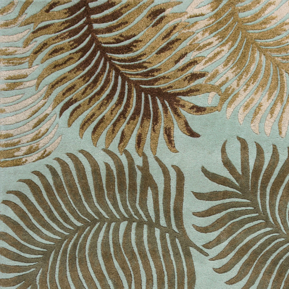 KAS Havana 2612 Aqua Fern View Area Rug, 5'x8'