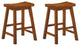 Lexicon Saddleback 24" Solid Wood Counter Stool in Oak (Set of 2)