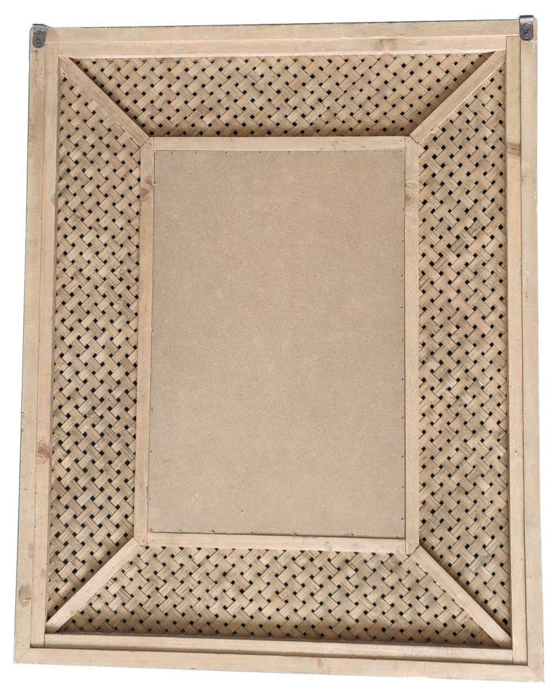 Decorative Square Wooden Accent Mirror