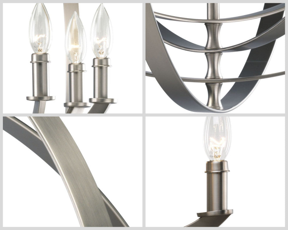 6-Light Foyer, Burnished Silver