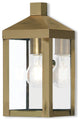 1 Light Outdoor Wall Lantern, Antique Brass