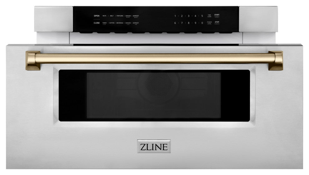 Microwave Drawer, Stainless Steel and Champagne Bronze, MWDZ-30-CB