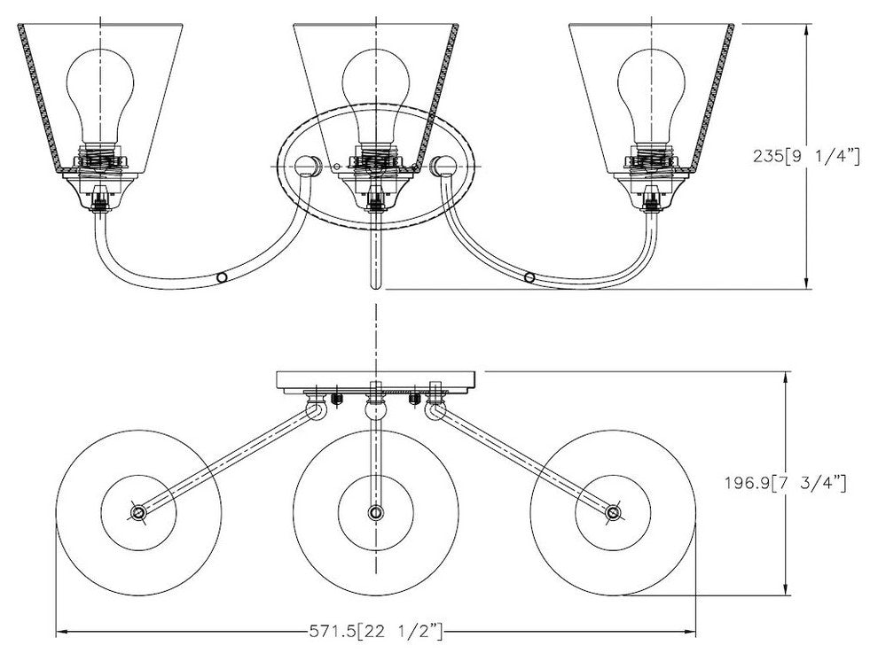 Galveston Matte Black 3-Light Wall Sconce Bathroom Fixture, 21-0119
