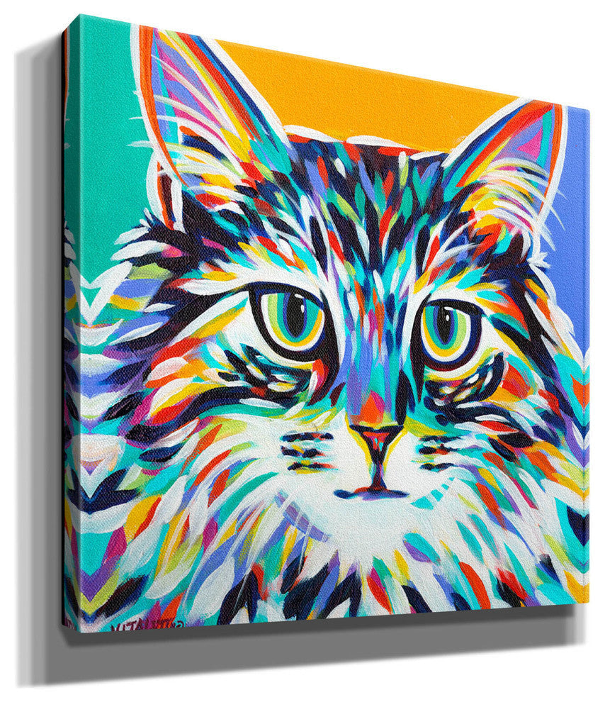 Dramatic Cats I' by Carolee Vitaletti Giclee Canvas Wall Art, 37"x37"