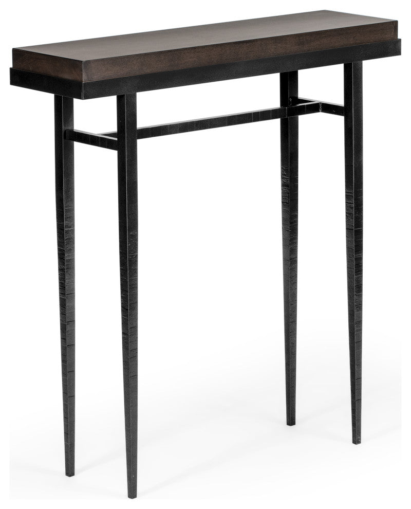 Wick 30" Console Table, Black Finish, Maple Espresso Accents
