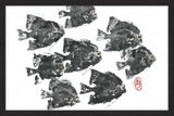 "Racing Fish" Framed Painting Print, 24"x16"