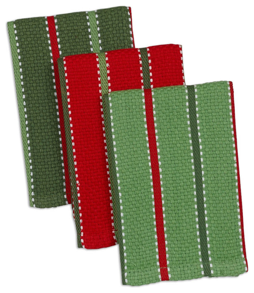 Sprig Stripe Heavyweight Dishcloth, Set Of 3