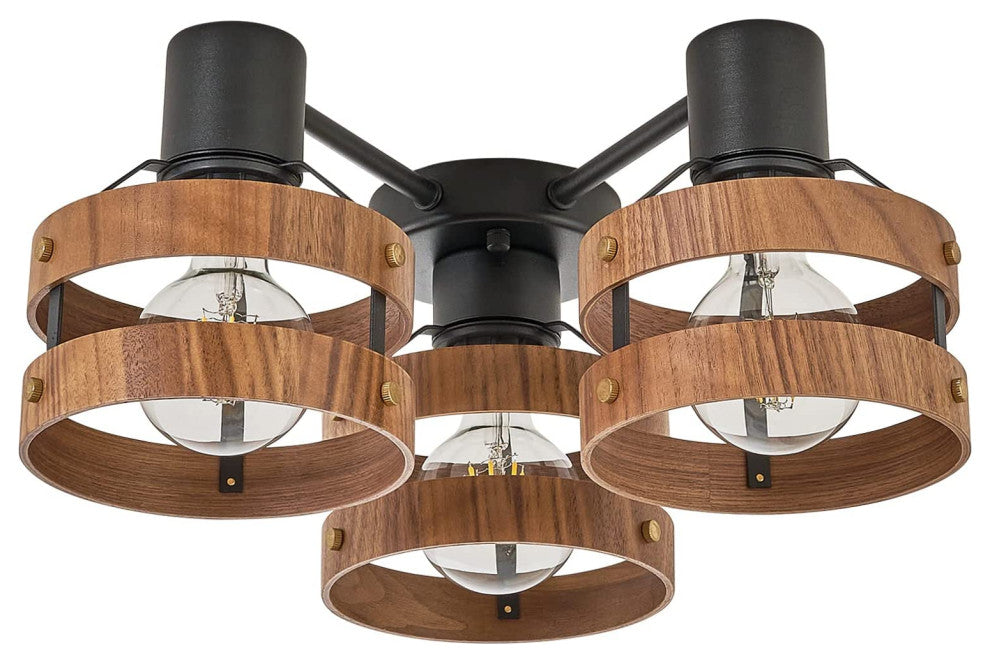 3 Light Flush Mount Ceiling Lights Matte Black Ceiling Light Fixture