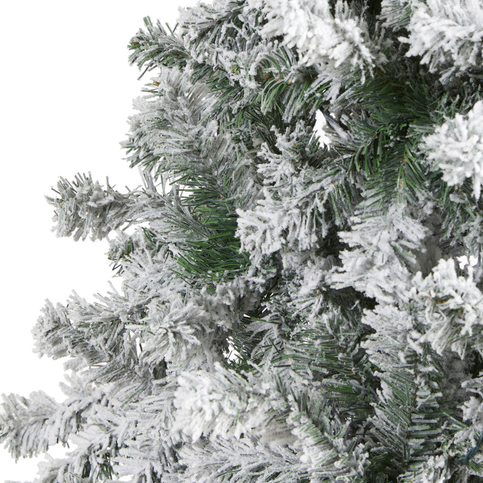 8'' Flocked Rock Springs Spruce Artificial Christmas Tree