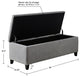 Madison Park Shandra Upholstered Soft Close Storage Bench, Light Gray