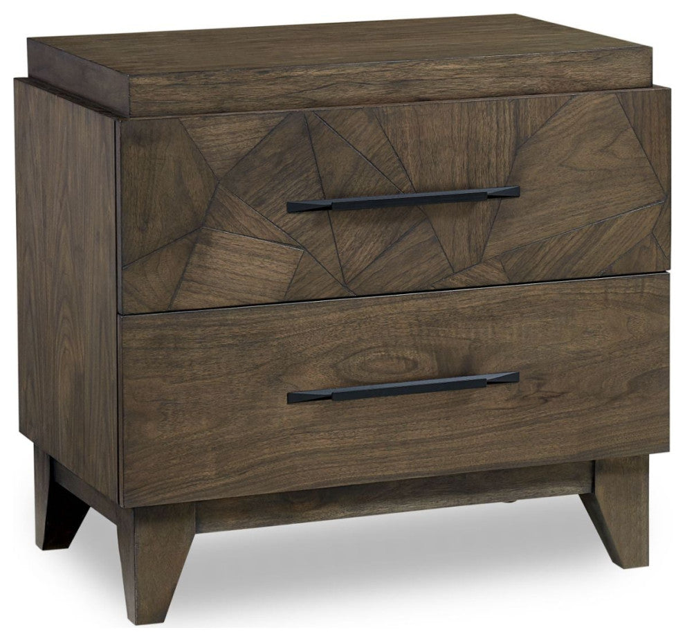 Modus Broderick 4pc King Panel Bedroom Set in Wild Oats Brown