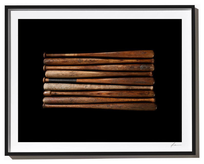 Vintage Baseball Bats, Photograph, 40''x52'', Black Frame
