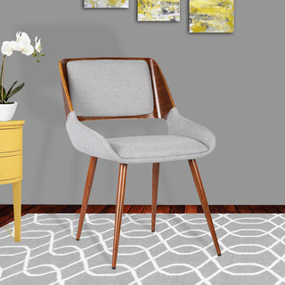 Carmela Dining Chair Walnut Finish and Gray Fabric