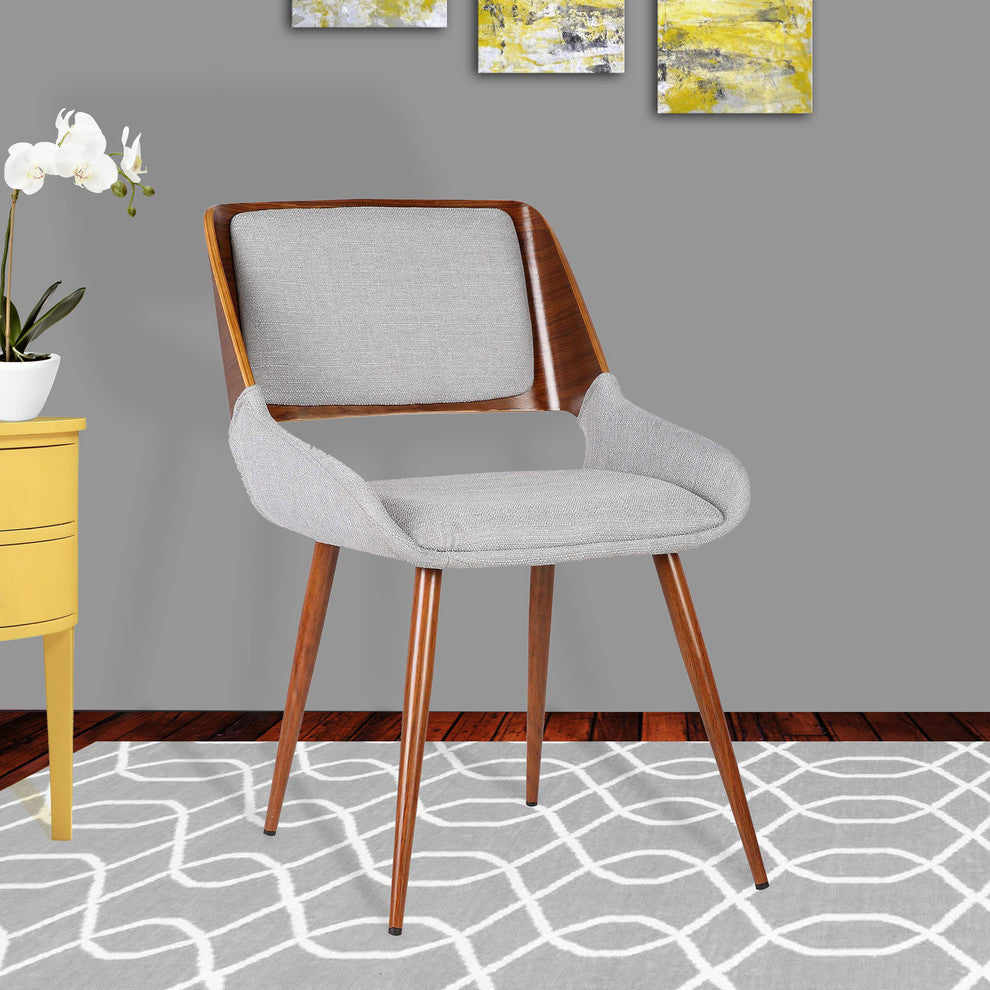 Carmela Dining Chair Walnut Finish and Gray Fabric