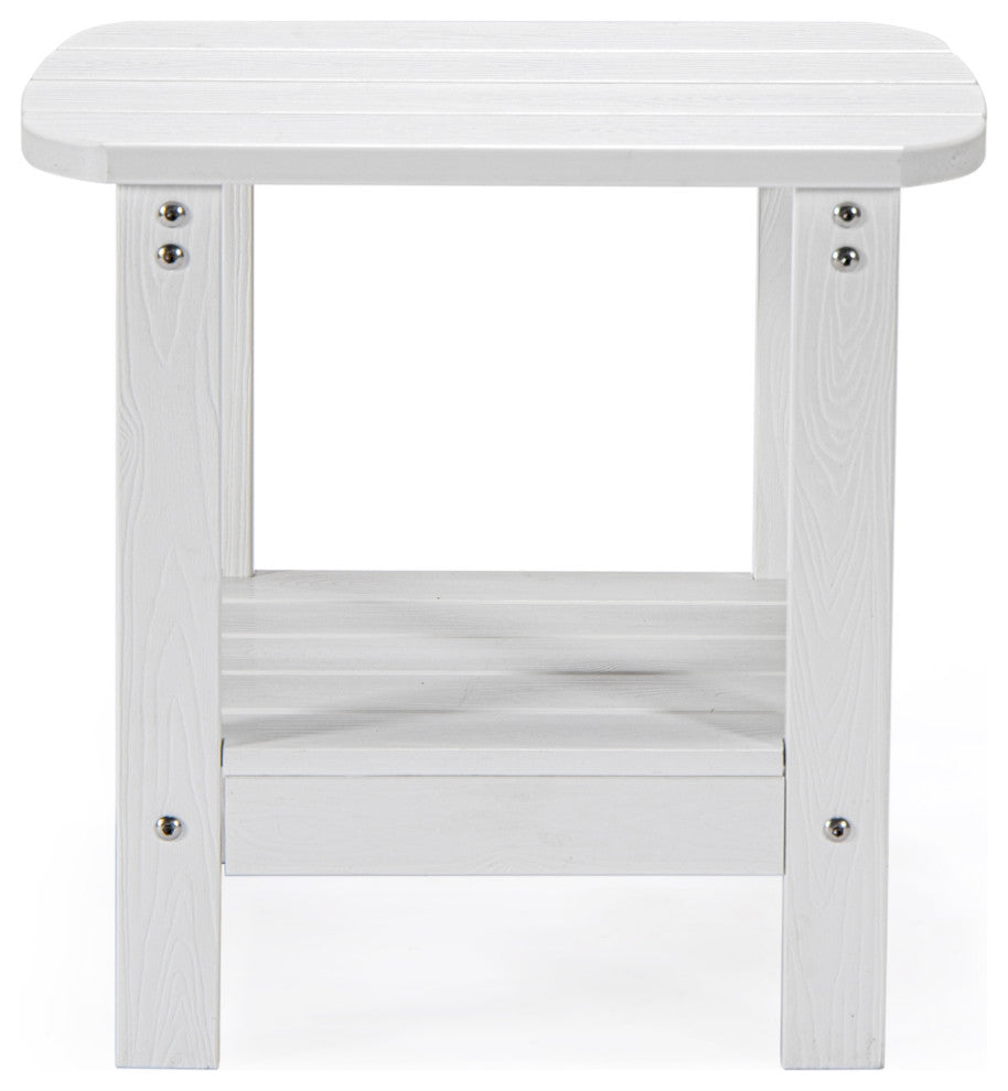 Inspired Home Daylan Outdoor Table, Weather Resistant, White