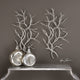Modern Silver Branch Wall Art Set 2 Open Contemporary Tree Faux Bois Pair Metal