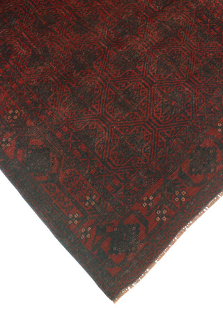 Vintage Distressed Hootan Red/Charcoal Rug, 3'7 x 6'9