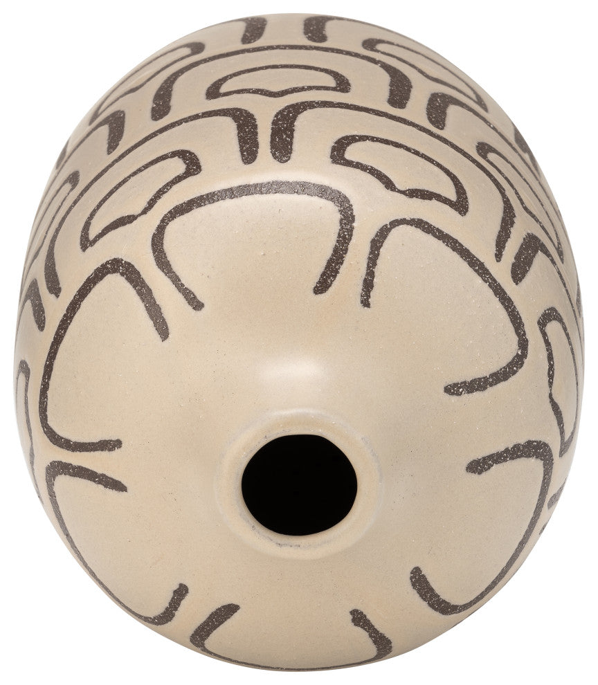 Ceramic 10"H Decoractive Vase, Irish Cream