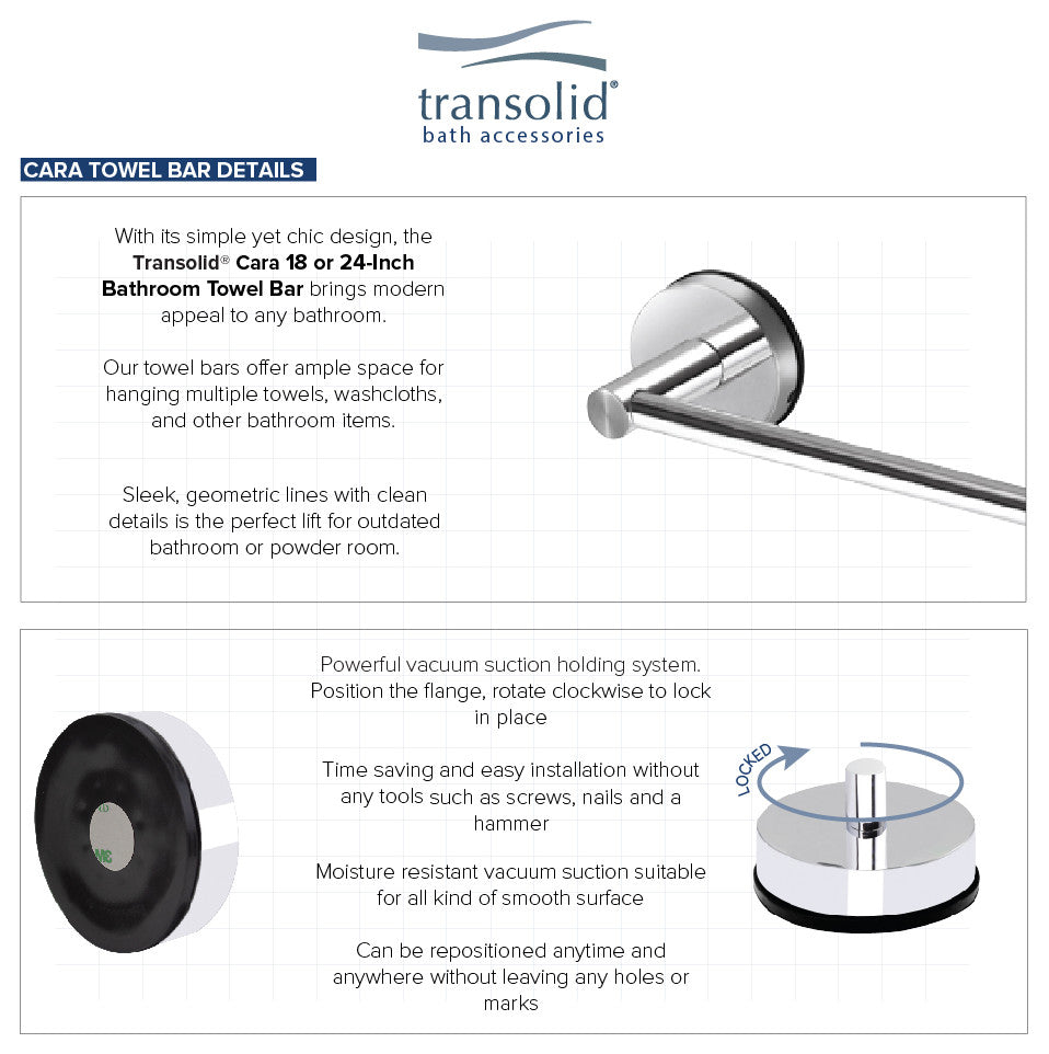 Transolid Cara 4-Piece Bathroom Accessory Kit, Polished Chrome