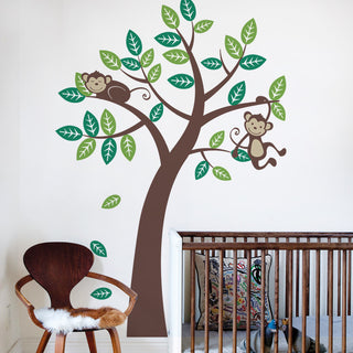 Tree Wall Decal With Monkeys, Scheme B