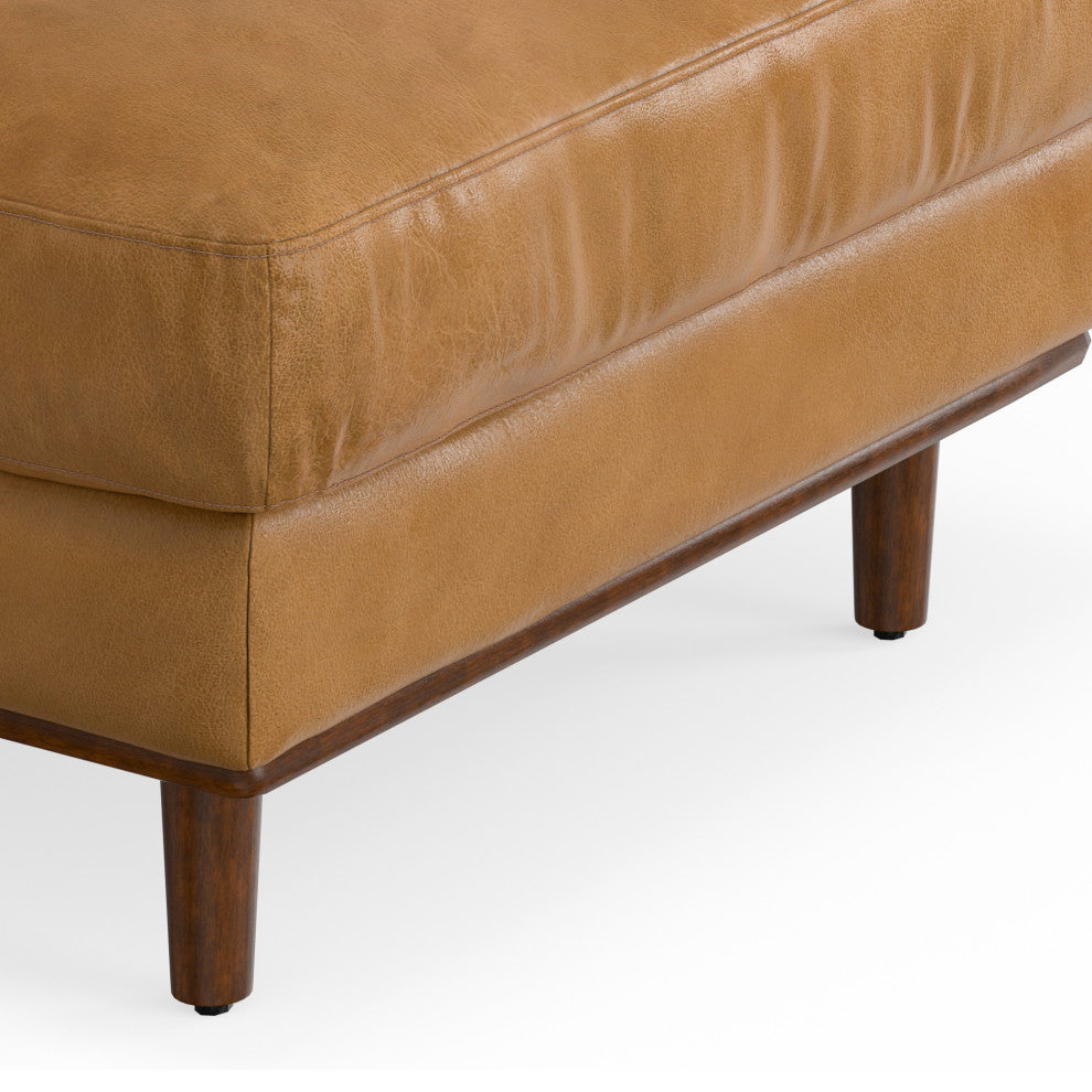 Morrison Mid Century Left Sectional Wide Sofa Tightly Woven Performance Fabric, Sienna