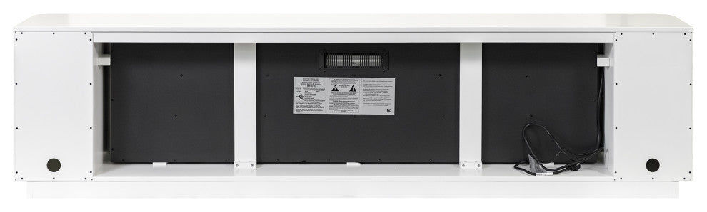 Modern 84" Fireplace Console Entertainment, White