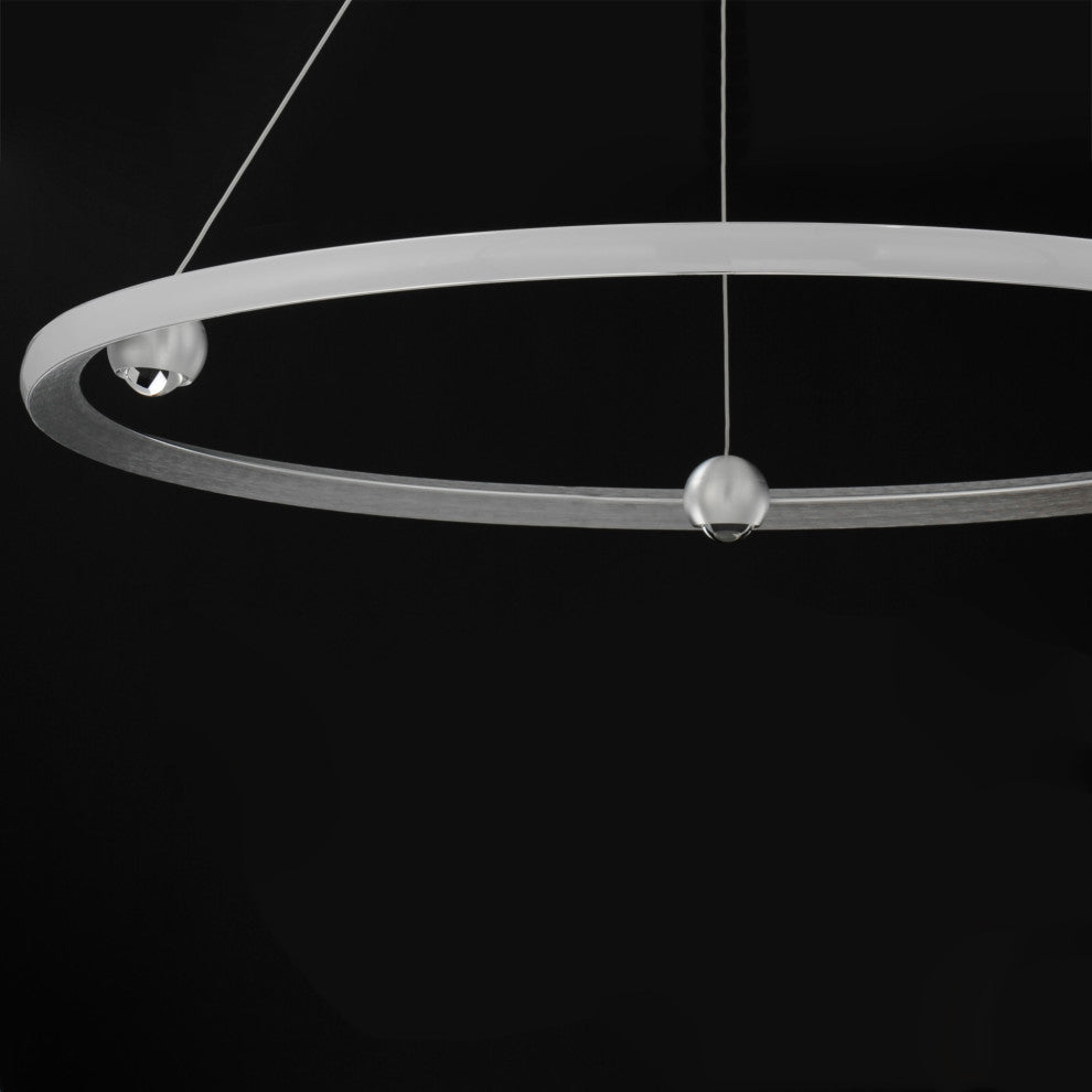 ET2 E23514 Nodes 40"W LED Ring Chandelier - Brushed Aluminum
