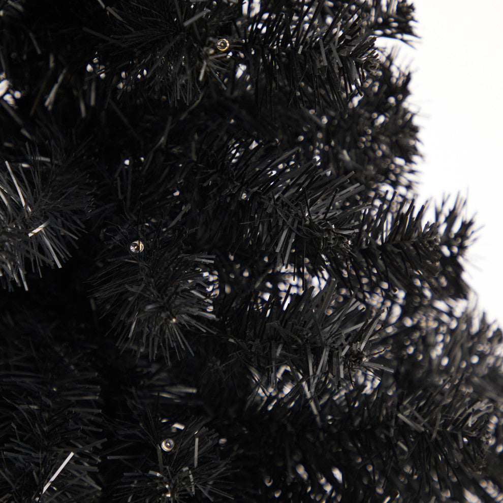 3' Black Artificial Christmas Tree With 50 LED Lights and 118 Bendable Branches
