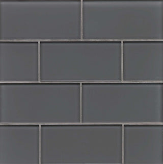 3"x6" Hamptons Glass Subway Tile, Pelican