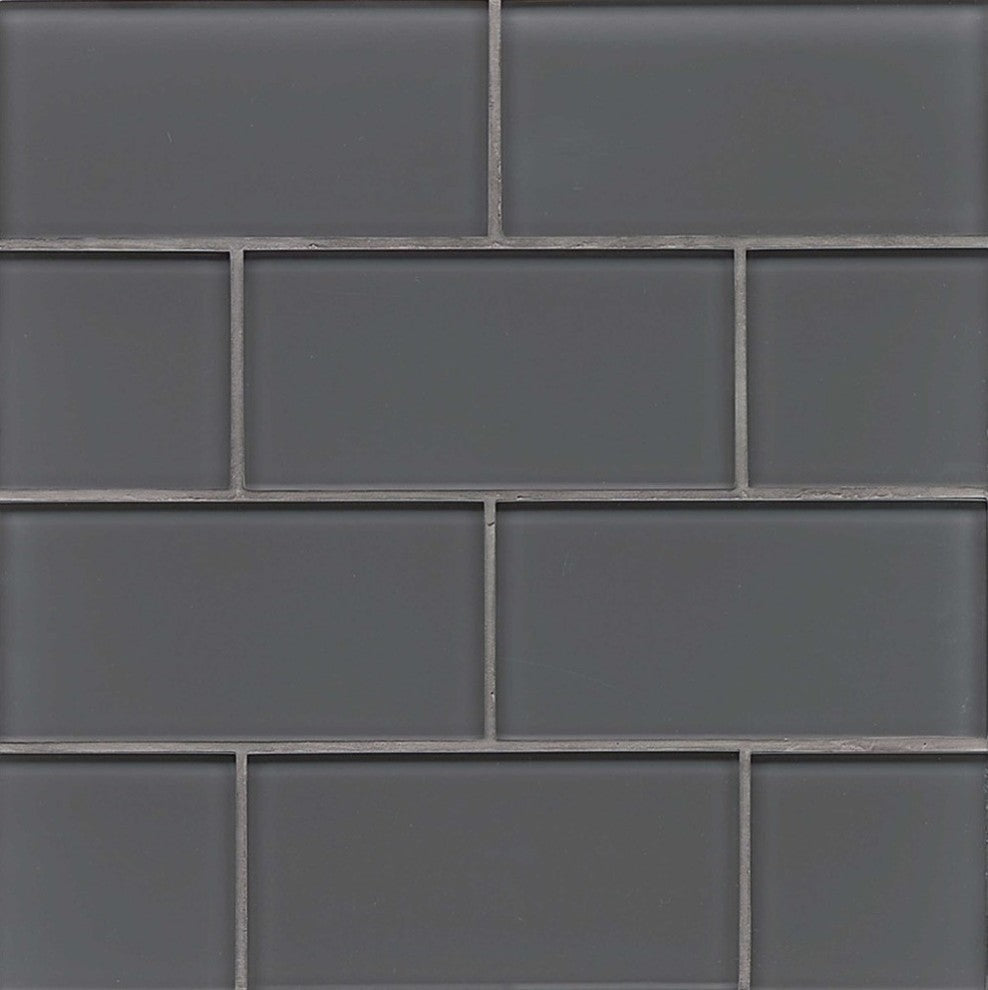 3"x6" Hamptons Glass Subway Tile, Pelican