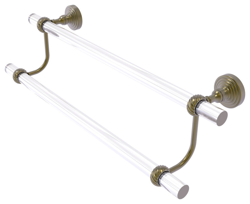 Pacific Grove 36" Double Towel Bar with Twisted Accents, Antique Brass
