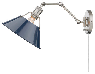 Orwell Articulating Wall Sconce in Pewter with Matte Navy