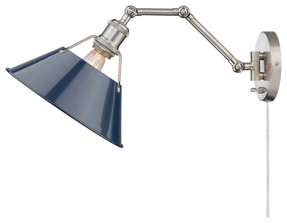 Orwell Articulating Wall Sconce in Pewter with Matte Navy