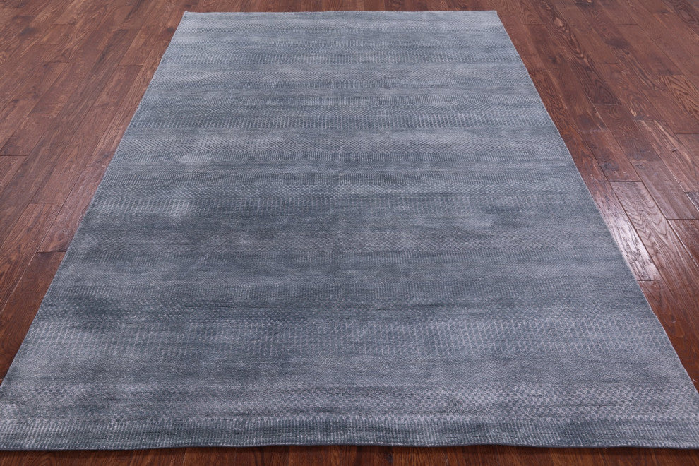 6' 1" X 8' 5" Hand-Knotted Savannah Grass Wool and Silk Rug Q11557