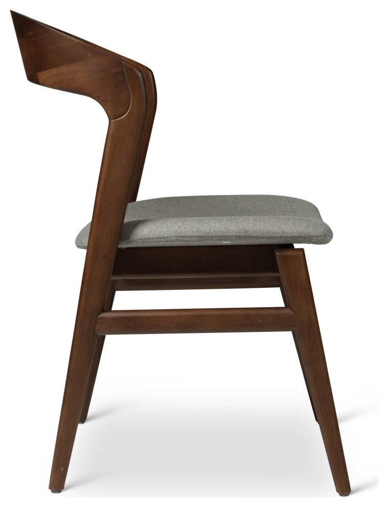 Modern Brazilian, Velma, Side Chair, Nogal/Essence Gray