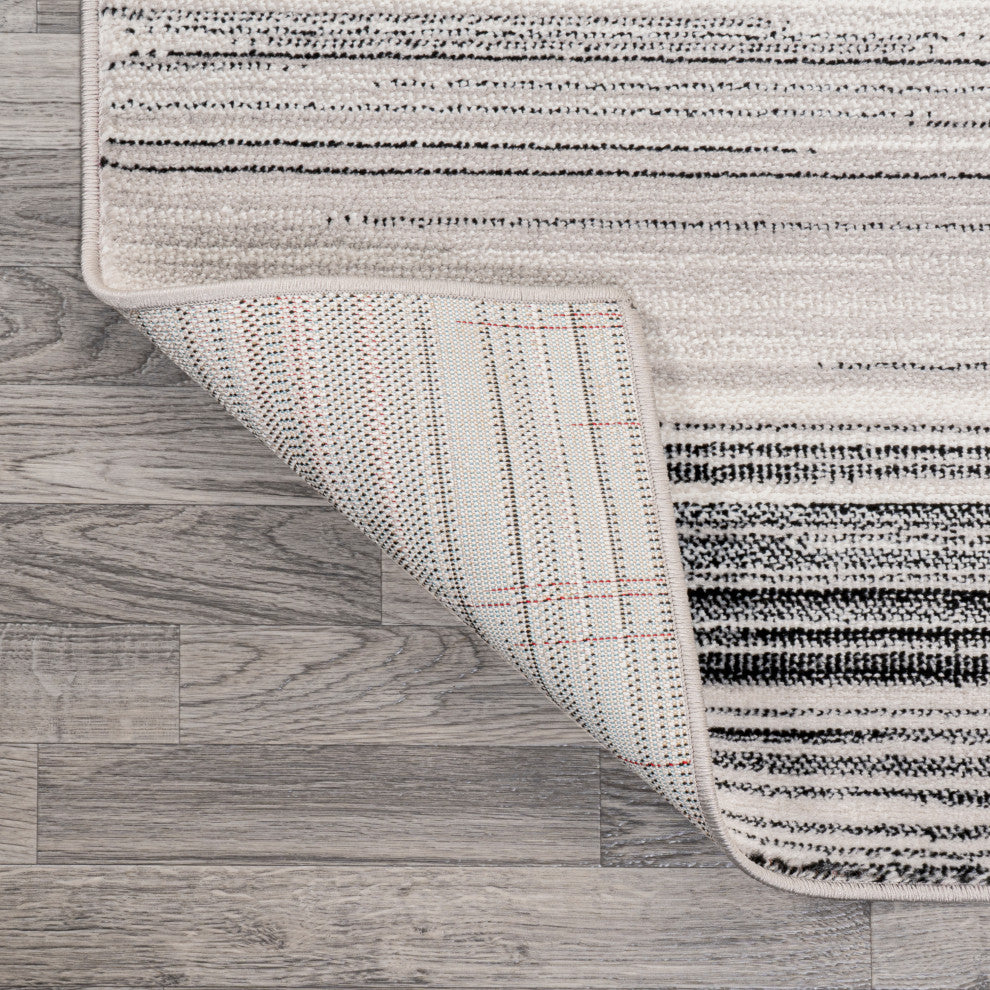 Austin Gradient Striped Gray/Black 2'x8' Runner Rug
