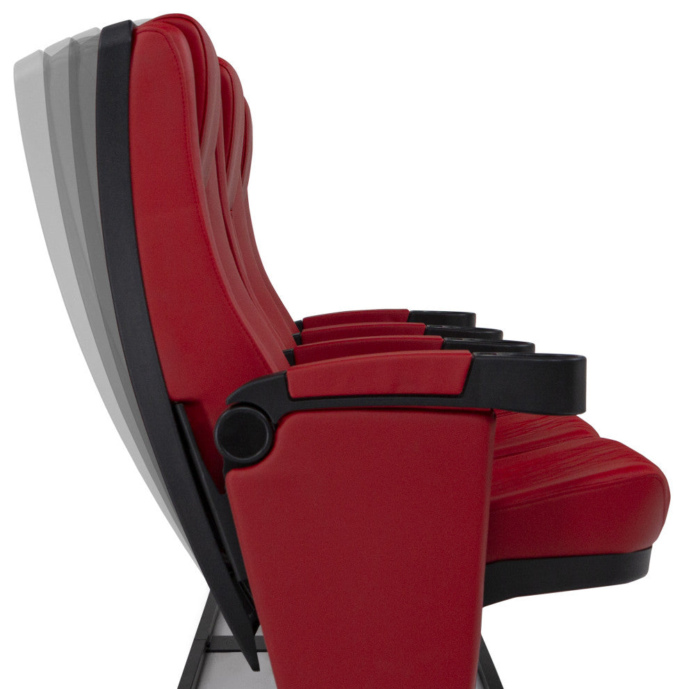 Seatcraft Madrigal Movie Theater Seating, Red, Row of 4