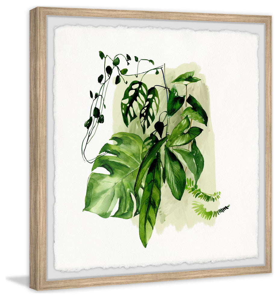 "Leafy Greens" Framed Painting Print, 18x18