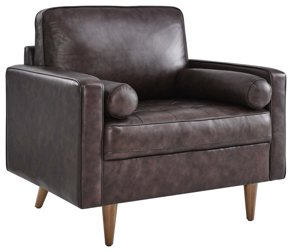 Valour Leather Armchair, Brown