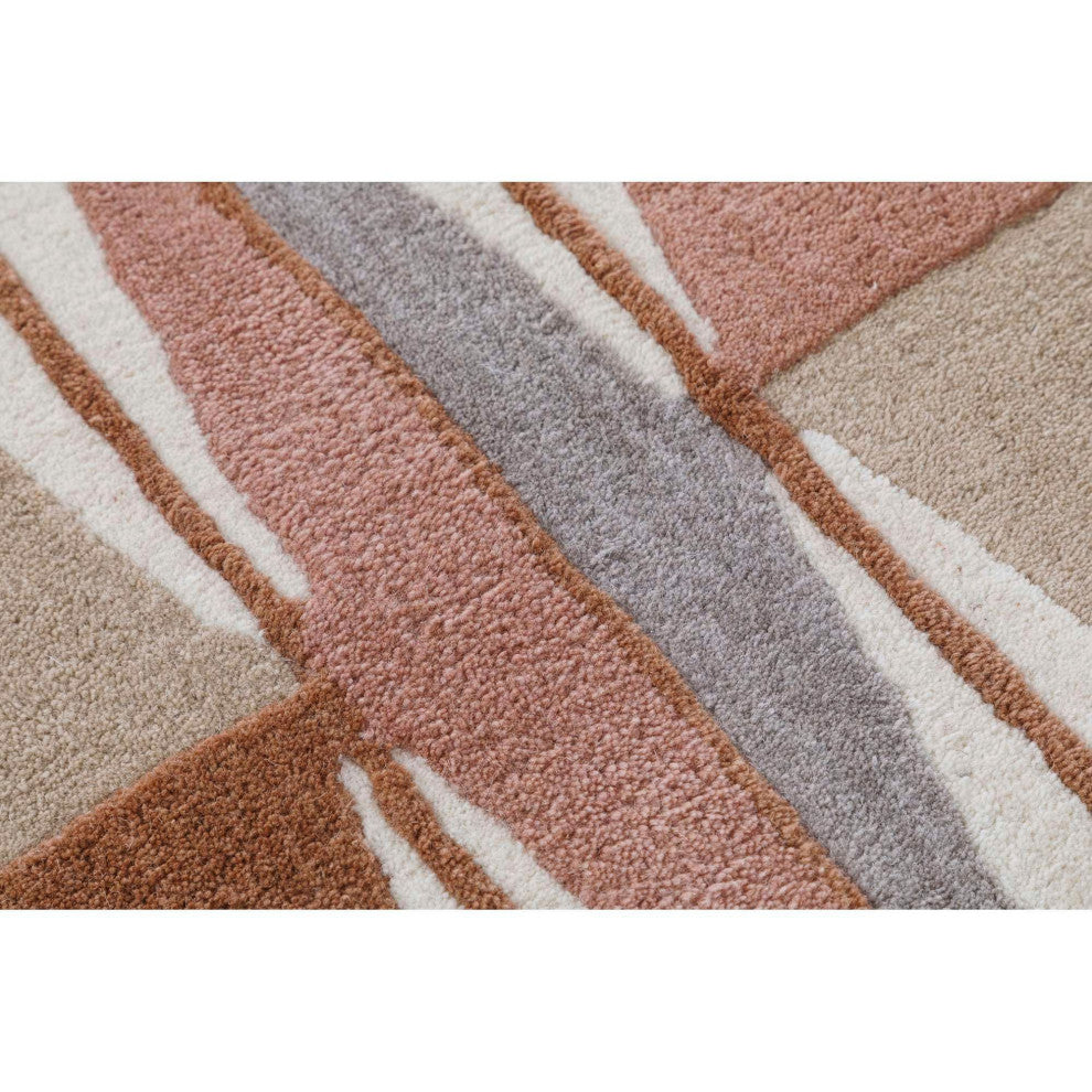 Retro Verve Area Rug, Rust, 5'x8'
