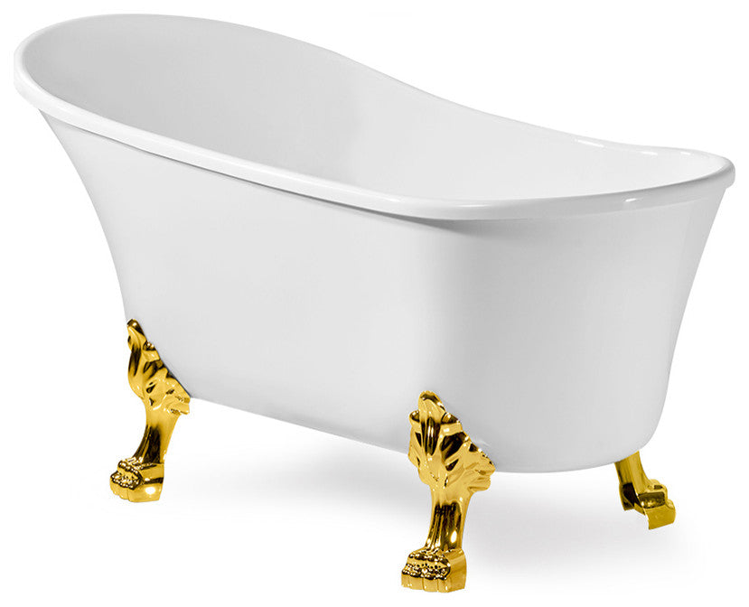 67" Streamline NPT9349GLD-GLD Clawfoot Tub With Internal Drain