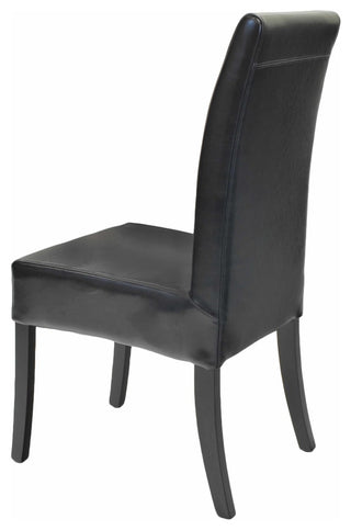Valencia Dining Side Chair, Black, Split Leather