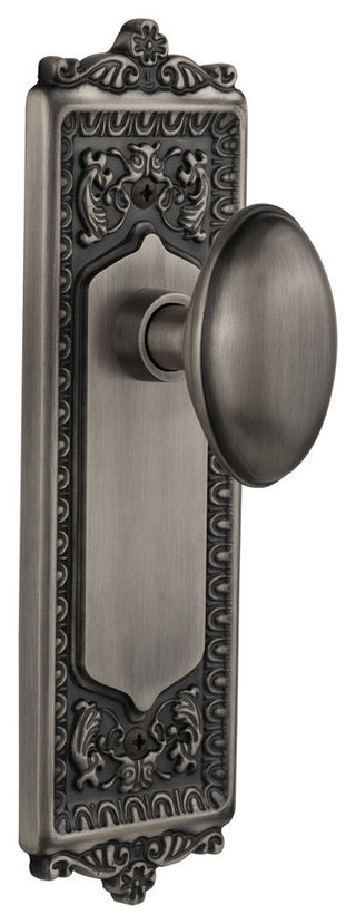 Double Egg & Dart Plate With Homestead Knob, Antique Pewter