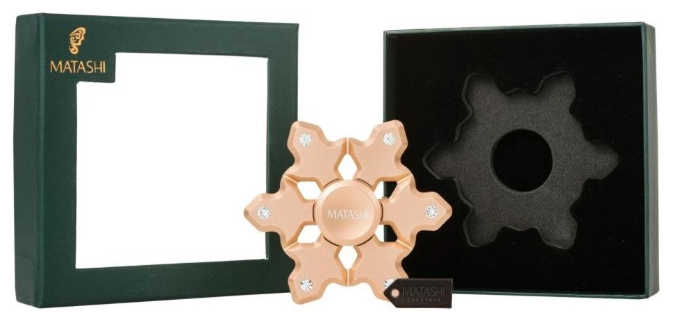 Rose Gold Plated Hanging Christmas Tree Snowflake Spinner Ornament