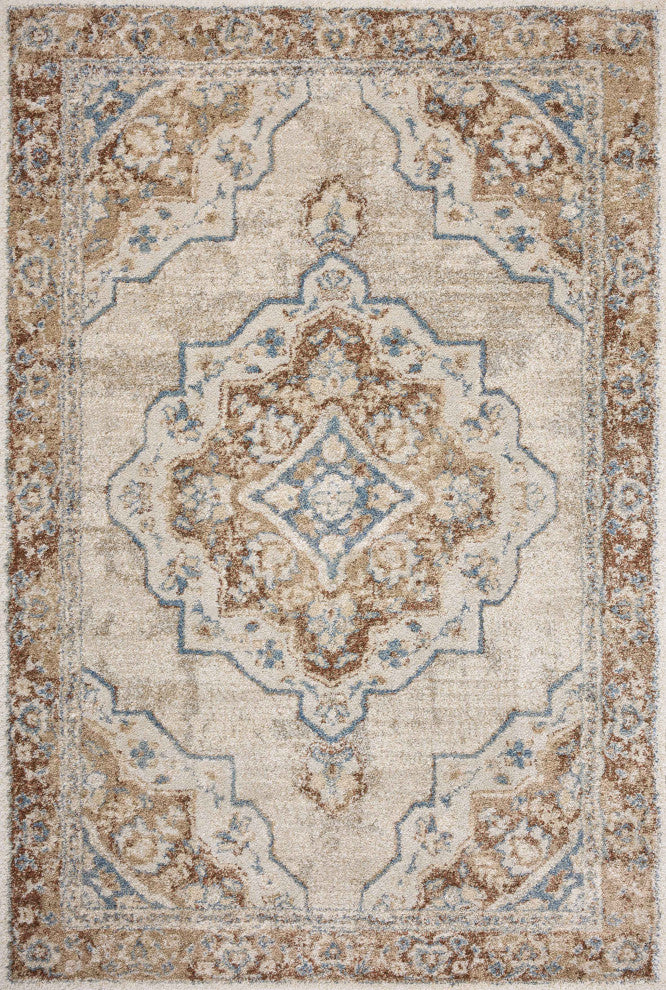 Loloi Tamryn Natural / Multi 18" x 18" Sample Rug