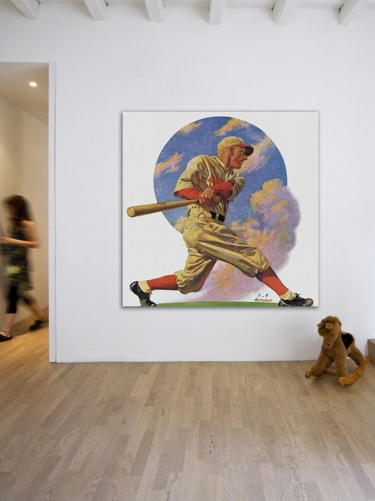 "Baseball Batter" Painting Print on Canvas by J.F. Kernan
