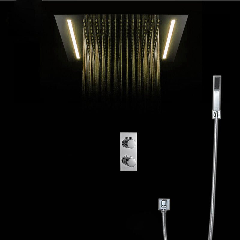 BathSelect 15 "20" Large LED Showers Head With 2 Way Mixer and Hand Shower