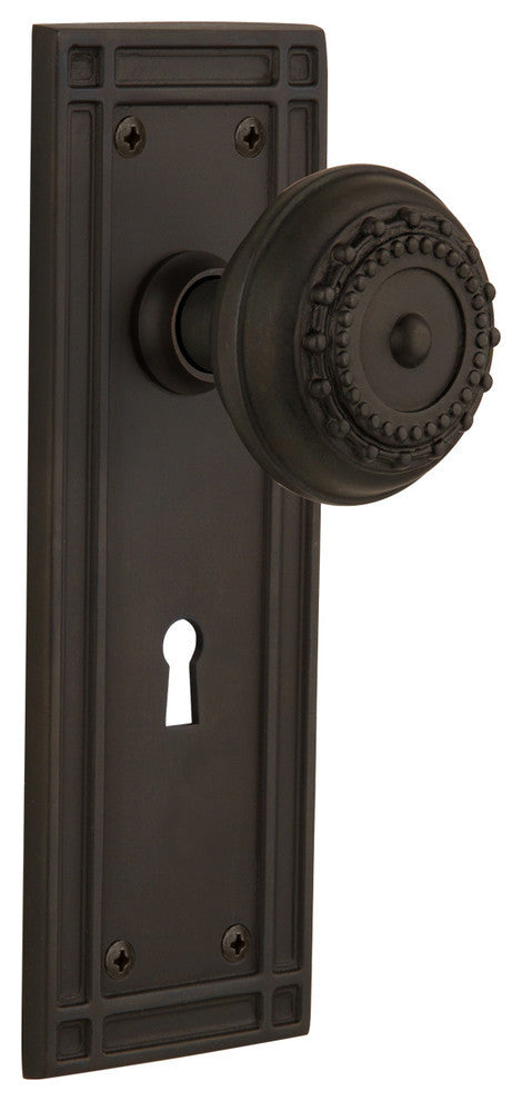Mission Plate Passage Meadows Knob, Oil Rubbed Bronze