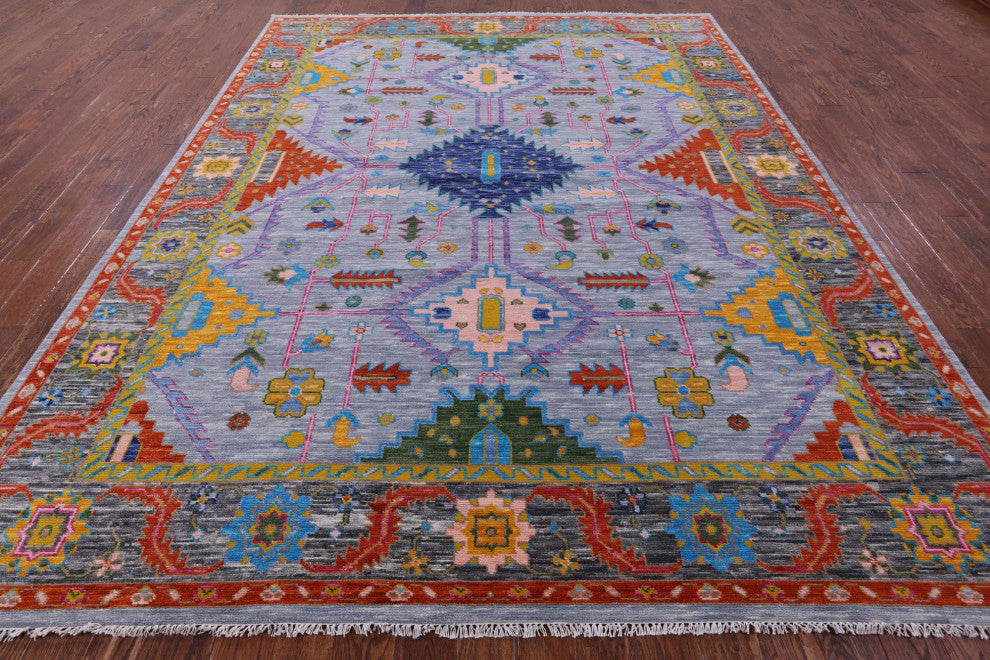 9' 1" X 11' 10" Kazak Hand Knotted Wool Rug - Q15838